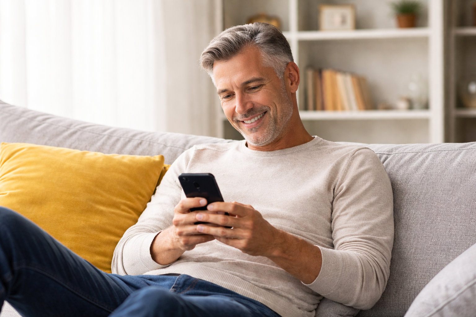 Person liest Health Tipps auf Smartphone